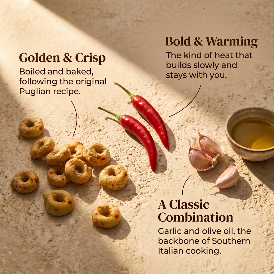 Dorellini Italian Tarallini – Garlic & Chili Pepper
