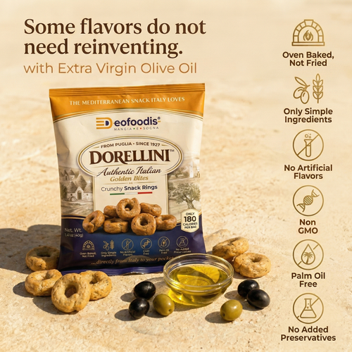 Dorellini Italian Tarallini – Extra Virgin Olive Oil | 36 Snack Bags